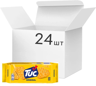 Упаковка крекера TUC Соленый 100 г х 24 шт (15410041435709)
