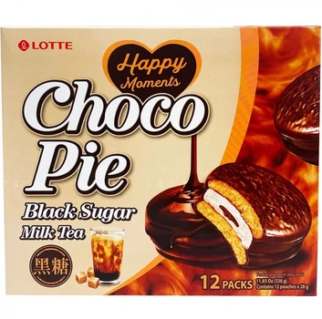 Тістечко шоколадне Choco Pie Black Sugar Milk Tea LOTTE 336г