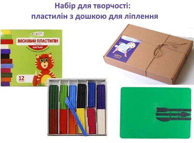 Набір для творчості: Пластилін 12 кольорів "ГАММА-Н" "Craft&Joy" та дошка для ліплення.