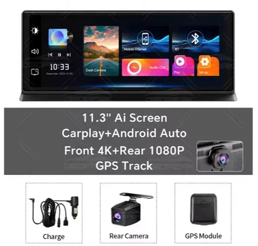 Автомагнітола '11.3 дюйм OBDPEAK K2 Pro + задня камера + GPS модуль (Apple CarPlay&Android Auto)