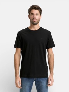 Футболка хлопковая длинная мужская Tom Tailor 1050139-29999 S Black (4069403126959)