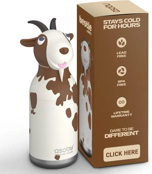 Термопляшка із соломинкою Asobu Bestie Goat Коза 460 мл (842591058806)