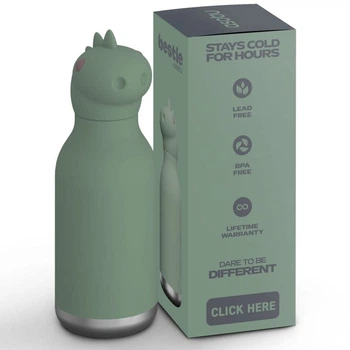 Термобутылка с соломинкой Asobu Bestie Dinosaur Динозавр 460 мл