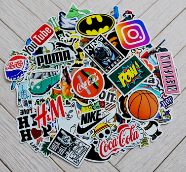 Вінілові наклейки стікери на велосипед, скутер, самокат 100 шт