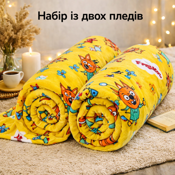 Набір із двох пледів фліс Веселі лисенята 150x200 см Love You (8195set2)