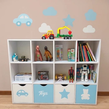 Стеллаж для игрушек и книг на 12 ячеек Gap ST12 White-Blue
