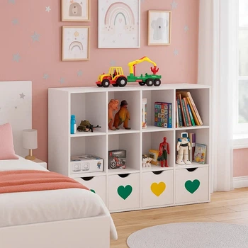 Стеллаж для игрушек и книг на 12 ячеек Gap ST12 White-Yellow-Green