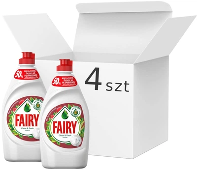Płyn do mycia naczyń Fairy Clean & Fresh Granat 4x450 ml (4015400956266/4)