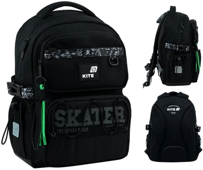 Рюкзак шкільний Kite Education 1022M для хлопчика Чорний 39x28x12.5см 13 л легкий Ортопедичний 1-4 клас спинка Ergo Kids (K26-1022M-2)