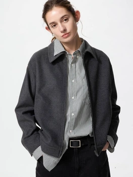 Куртка демисезонная женская Uniqlo 599674652 L Серая (1159855090)