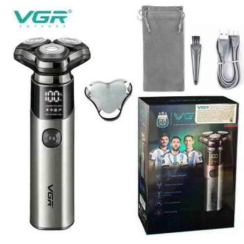 Электробритва VGR V 321 роторная, 3 плавающие головки, IPX7, аккумуляторная, для влажного и сухого бритья