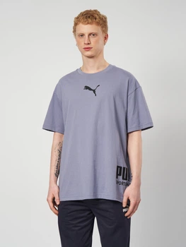 Футболка бавовняна довга чоловіча Puma Puma Sport 69216965 L Gray Sky (4069161360084)