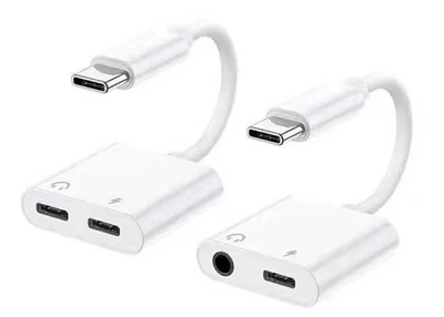 Переходник USB Type C папа на Type C мама с AUX