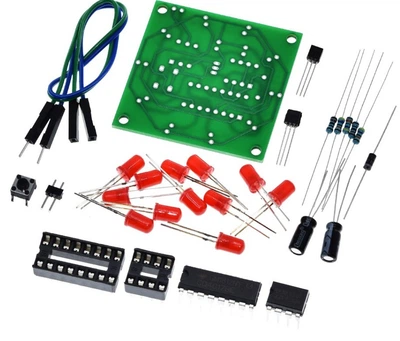 DIY набор мигающей LED лампы с генератором на NE555 и CD4017, модуль импульсов 3–5 В для самостоятельной сборк