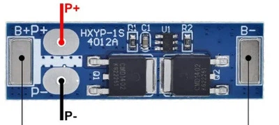 BMS контроллер 1S Li-Ion 18650 3,7 V 12A заряда/разряда