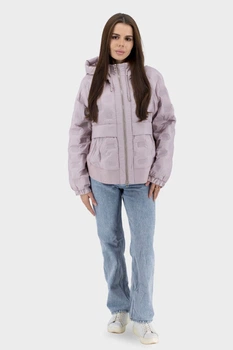Жіноча куртка casual з біопухом і капюшоном на блискавці Snow Owl (пудра, 2XL), 117062, 116984