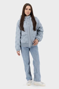 Жіноча куртка casual з біопухом і капюшоном на блискавці Snow Owl (блакитний, 2XL), 117052, 116984