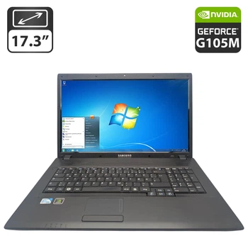 Ноутбук Samsung R719 / 17.3" (1600x900) TN / Intel Pentium T4300 (2 ядра по 2.1 GHz) / 4 GB DDR2 / 320 GB HDD / nVidia GeForce G105M, 512 MB GDDR3, 64-bit / WebCam / DVD-ROM б/у