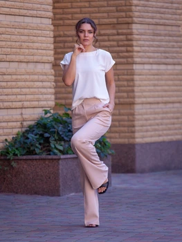 Стильные летние женские брюки FashionYouWant M/L бежевый 43450192