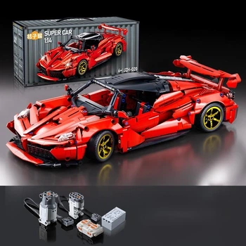 Конструктор на радіокеруванні 1:14 Ferrari 36 см з мотором та пультом, 1314 деталей червона