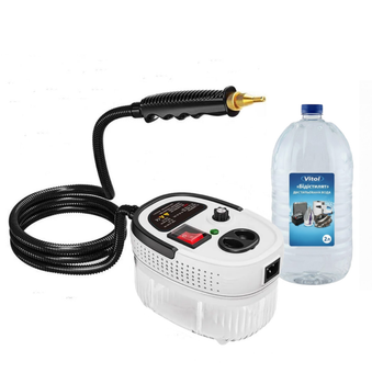 Пароочисник Steam Cleaner 2500 Вт з насадками та дистильованою водою Vitol 2 л
