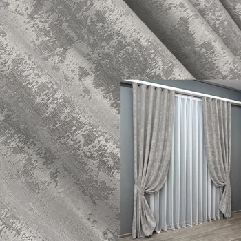 Комплект готових штор VR-Textil Жакард Sultan XO № 1124ш Світло-сірий 200х270 см 2 шт (32-339)