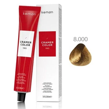 Мікропігментна фарба Kemon Cramer Color 8.000 Інтенсивний натуральний світлий русявий з кокосовою олією для стійкого фарбування волосся, 100 мл