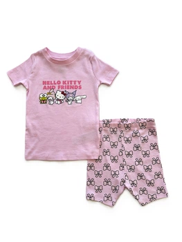 Піжама (домашній костюм) Primark футболка + шорти Hello Kitty рожева 12-18міс, 86см