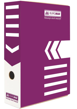 Бокс архівний картонний 8см BUROMAX 3260-07 фіолетова, /BM.3260-07/