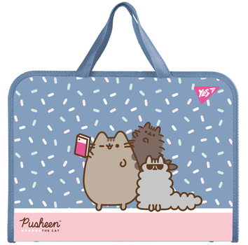 Папка для зошитів YES 492316 Pusheen B4, на блискавці, з 2-ма ручками, пластикова /492316/
