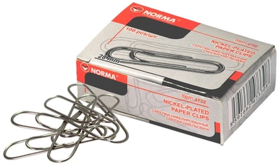 Скріпки 28мм NORMA 4732 з загином 100шт. (10) /4732N/