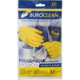 Рукавички гумові BUROCLEAN унів. M (середні) (60) /10200301/