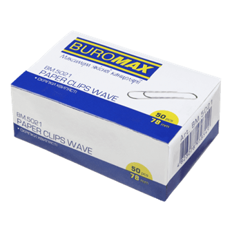 Скріпки 78мм BUROMAX 5021 50шт. рельєфні (10/100) /BM.5021/
