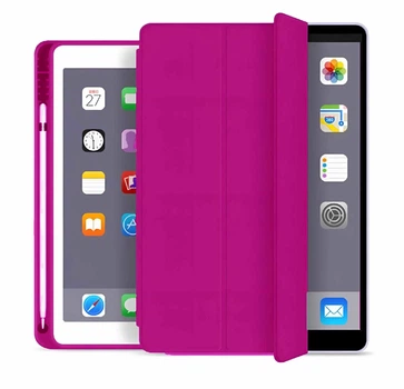 Чехол для iPad 11" (2025) (A16) 11th Gen Smart Case с местом под стилус и микрофиброй Rose red малиновый