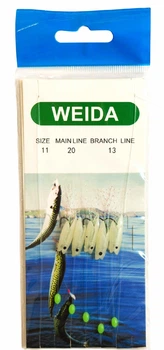 Самодур WEID рыбка- малек 5 крючков светонакопительный size 11