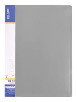 Папка 1 притиск ECONOMIX 31202-10 пластик. з карм. сіра (20) /E31202-10/