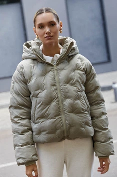 Жіноча зимова куртка з капюшоном Seventeen L-XL Оливковий (2000000197944)