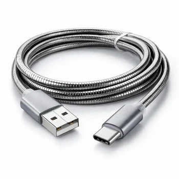 Кабель USB-A – Type-C (Micro USB – USB-C) Spring AR72, спіральний, для зарядки та передачі даних