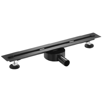 Трап SLIMLINE 70/600 mm стальной с боковым отводом 40 мм matt black 184-080-81