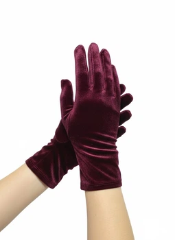 Оксамитові рукавички honey fashion accessories xs/s/m бордові (30к045)