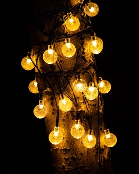 Гирлянда на солнечной батарее Goldlux 329479 Bubble Glass LED 2700K IP44 прозрачная