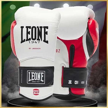 Кожаные боксерские перчатки Leone оригинал для зала и единоборств Leone GN113 IL TECNICO N3 White 10 унций