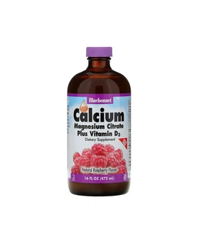 Рідкий кальцій та магній цитрат + Д3 смак малини Bluebonnet Nutrition 472 мл 20202057
