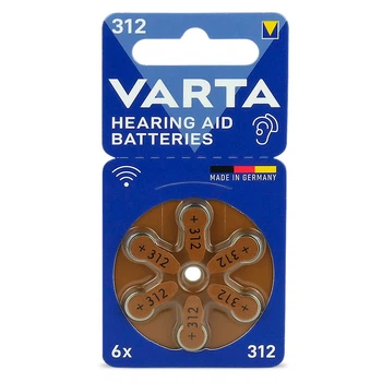 Батарейки VARTA Hearing Aid Batteries 312 (PR41) для слухового аппарата, 6 шт