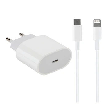 Мережевий зарядний пристрій Power Adapter 20W Type-C кабель Lightning для Iphone 14 Pro Max із швидкою зарядкою White