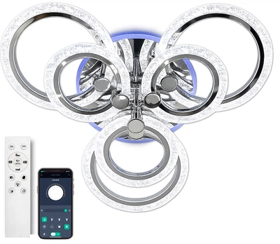 Люстра светодиодная потолочная LUMINARIA LILY RGB 90W 7R CHROME/ICE (6951712319116)