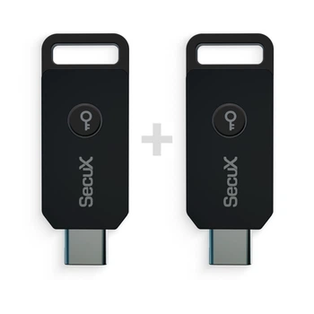 Апаратні ключі SecuX PUFido Clife Key (2FA) сертифікований за стандартом FIDO2, USB Type-C набір з 2шт (B0F32FWR2N-2)