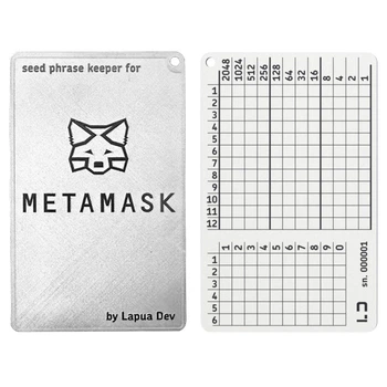 Мнемонічний планшет Lapua Seed phrase keeper for MetaMask 12 BIP39 слів + 6pin цифр 1шт (LSPKM)