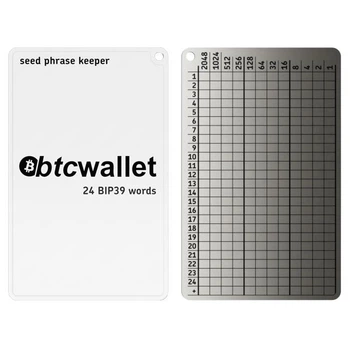 Мнемонічний планшет Lapua Seed phrase keeper, з логотипом Btcwallet 24+1 BIP39 слів 2шт (LSPKLBTCW)