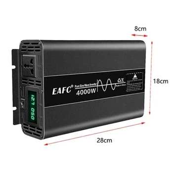 Інвертор 12в EAFC 2500W 5000W з чистою синусоїдою перетворювач з 12В на 220В